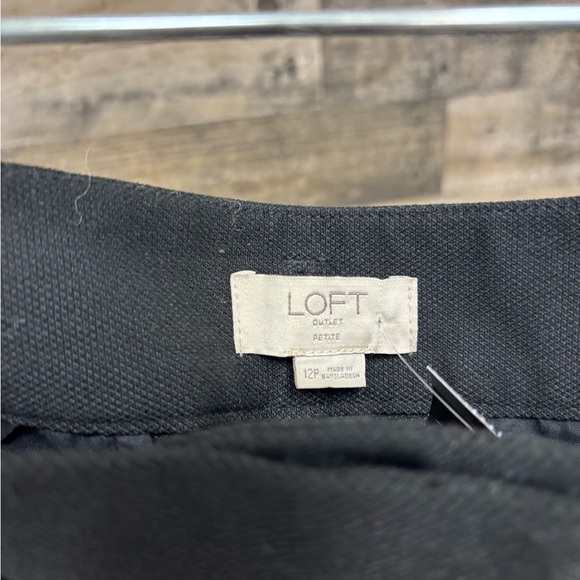 LOFT Outlet Black Dress Pants W/Belt 12P - Picture 2 of 3